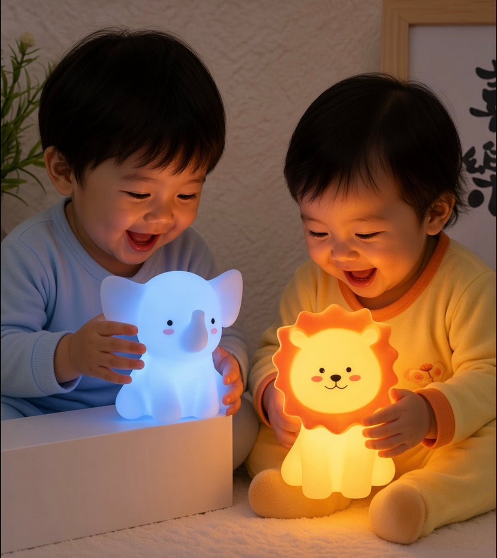 Lion + Elephant twin nightlights